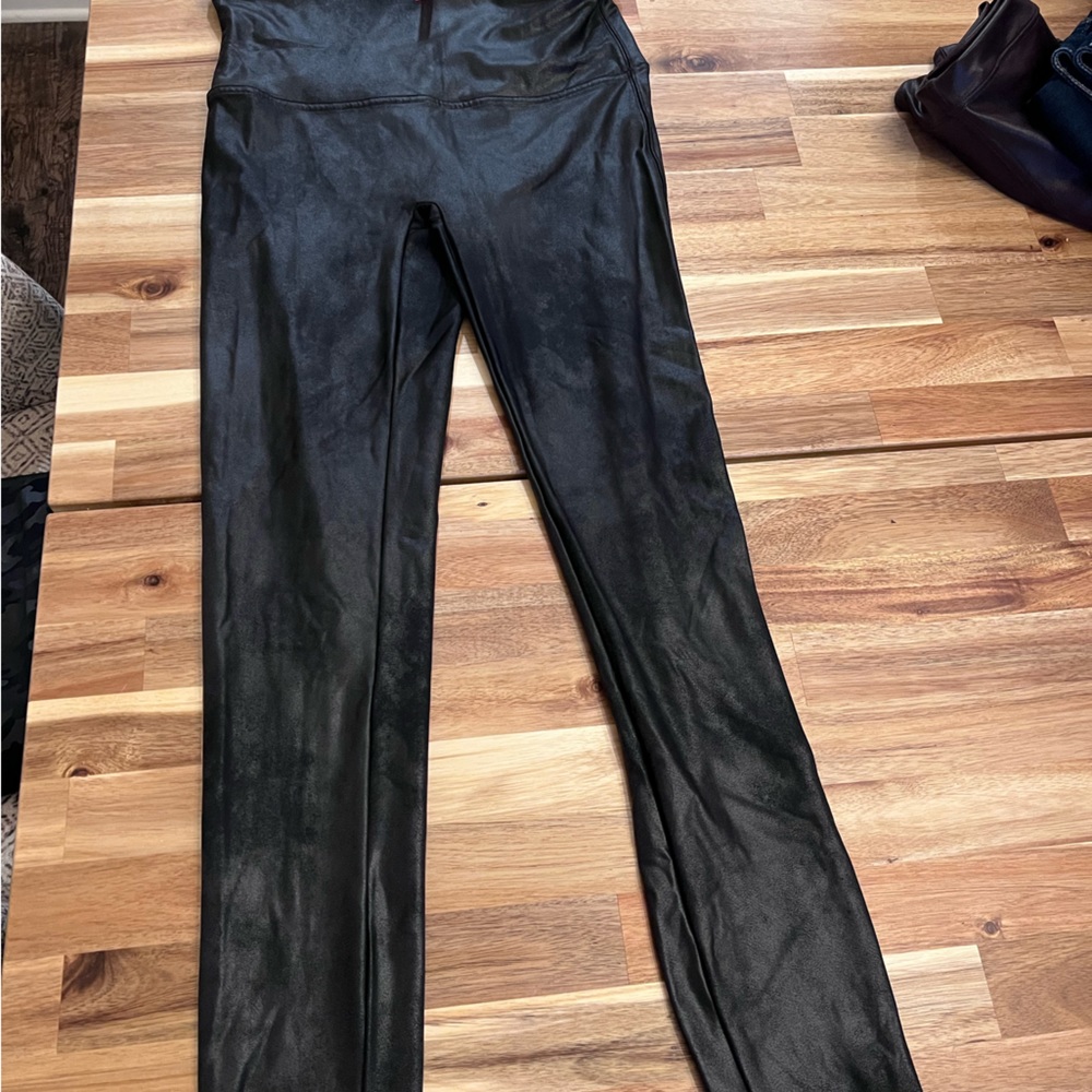 Spanx faux leather black leggings